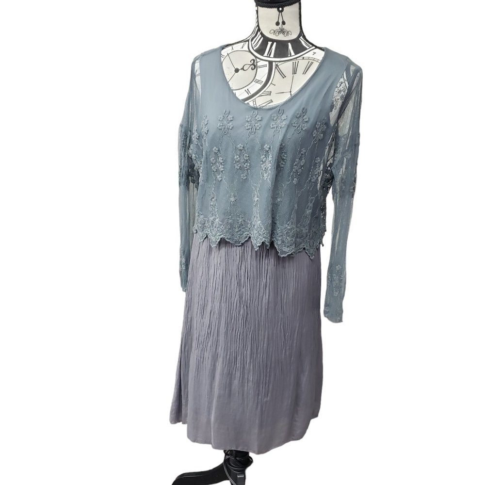 Carla Conti Women's size Medium Gray Silk Dress NWT